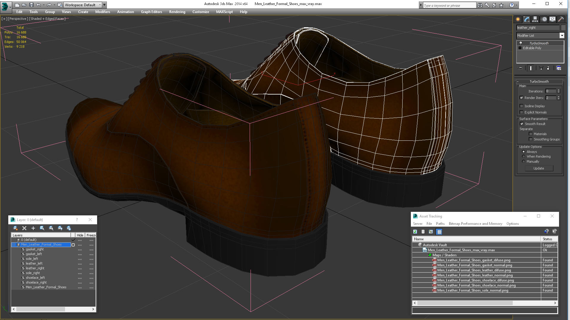 Men Leather Formal Shoes 3D model
