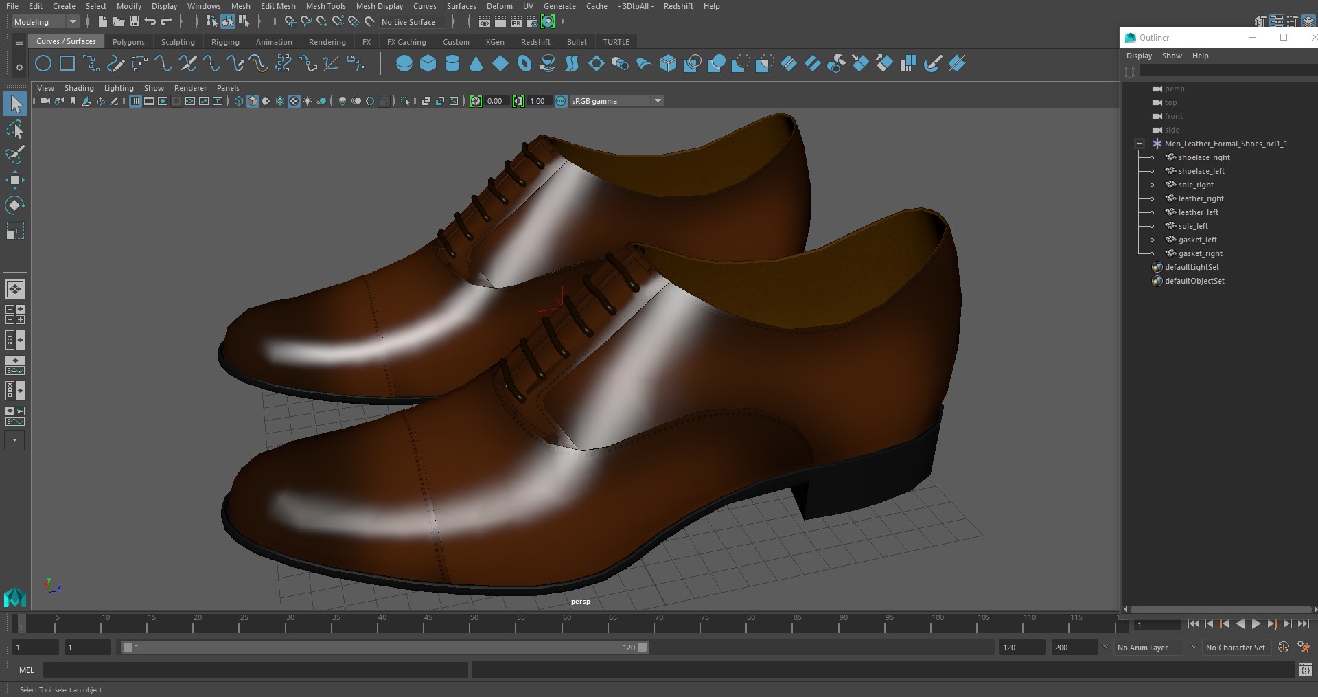 Men Leather Formal Shoes 3D model