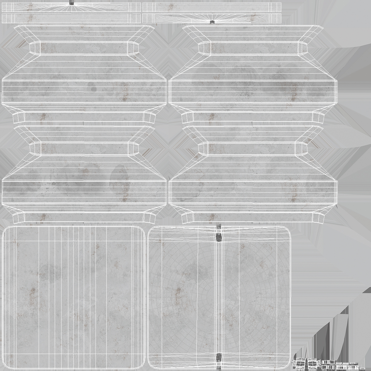 Concrete Manhole Cover Square 3D model