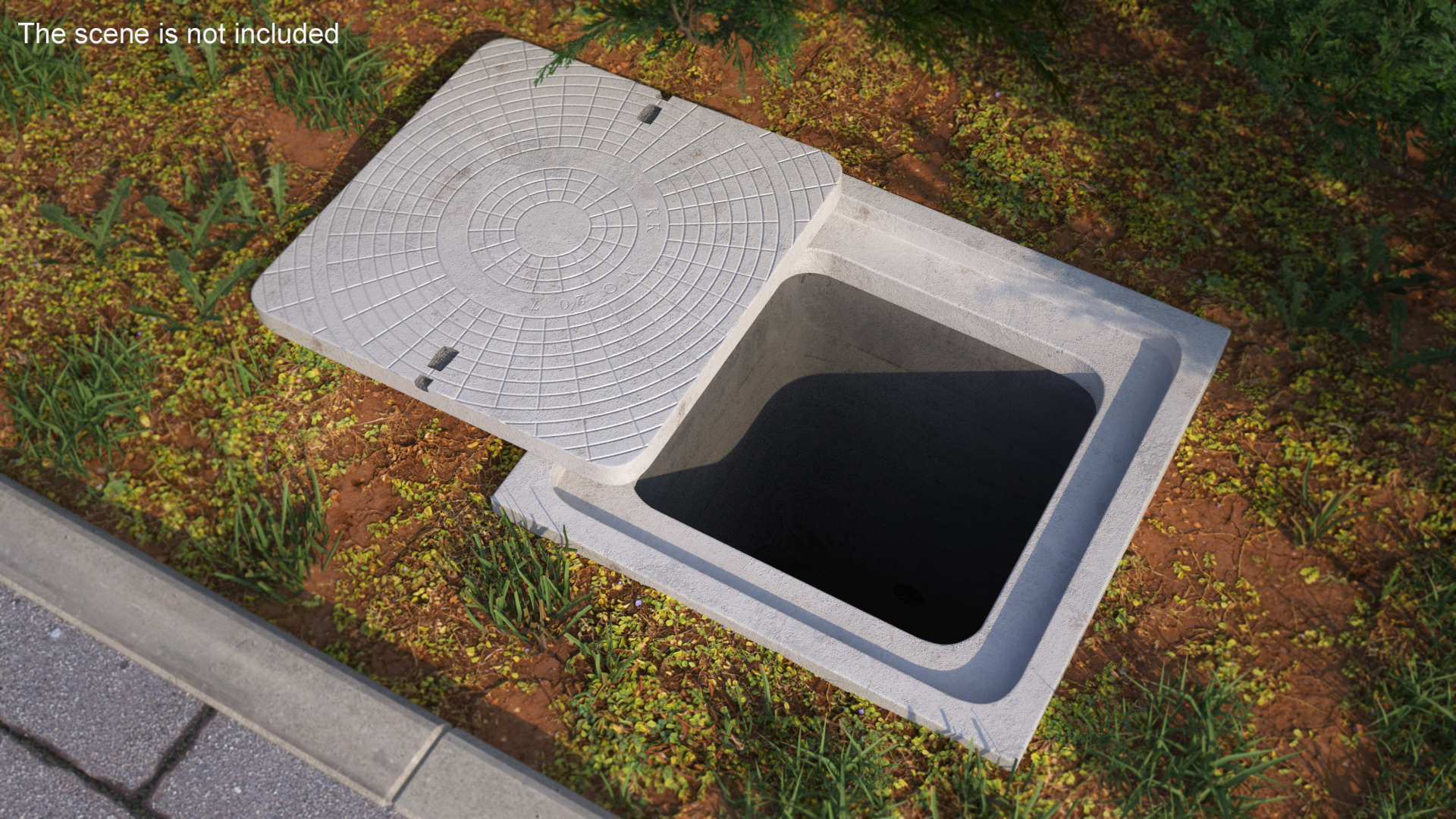 Concrete Manhole Cover Square 3D model