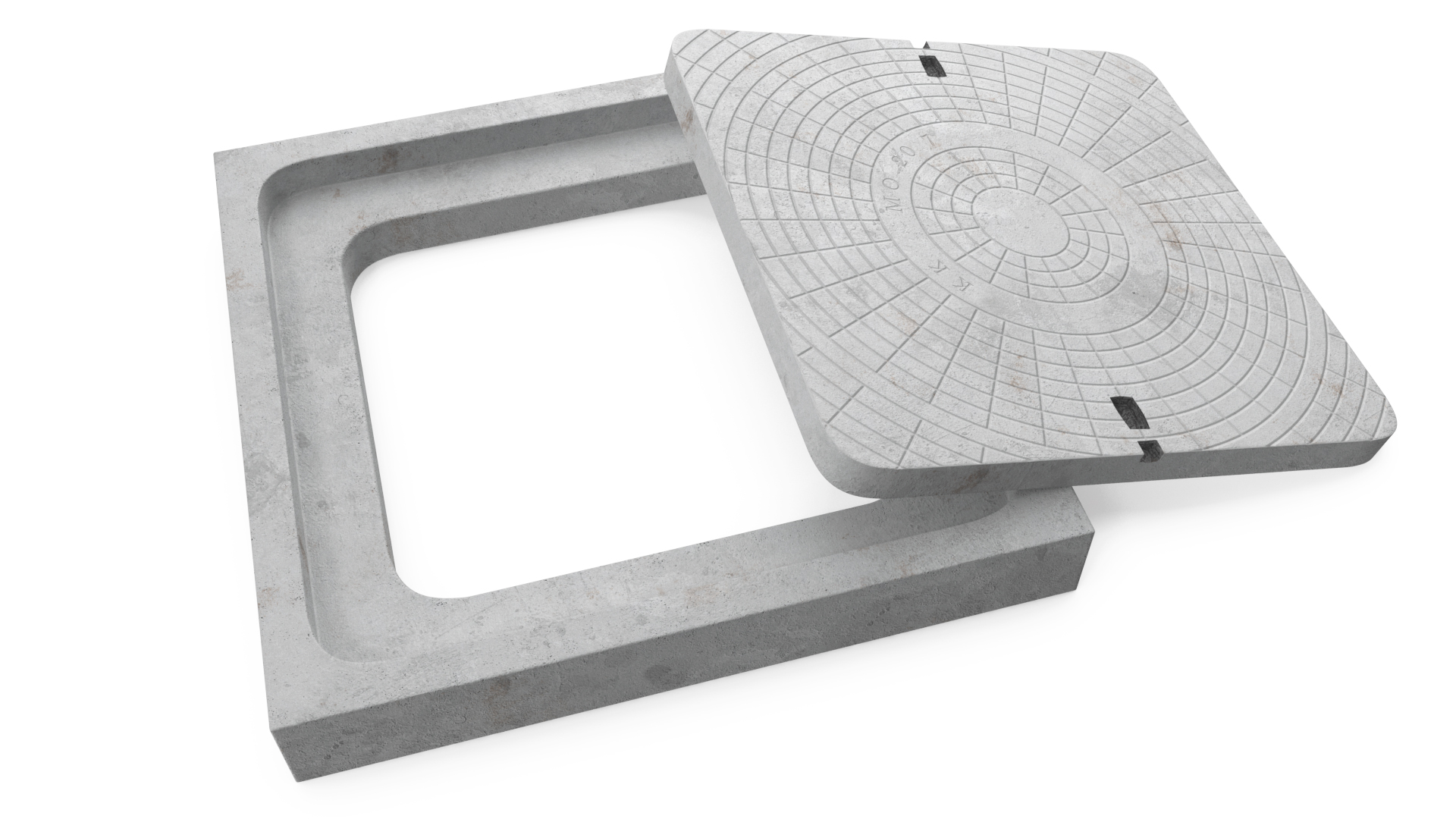 Concrete Manhole Cover Square 3D model