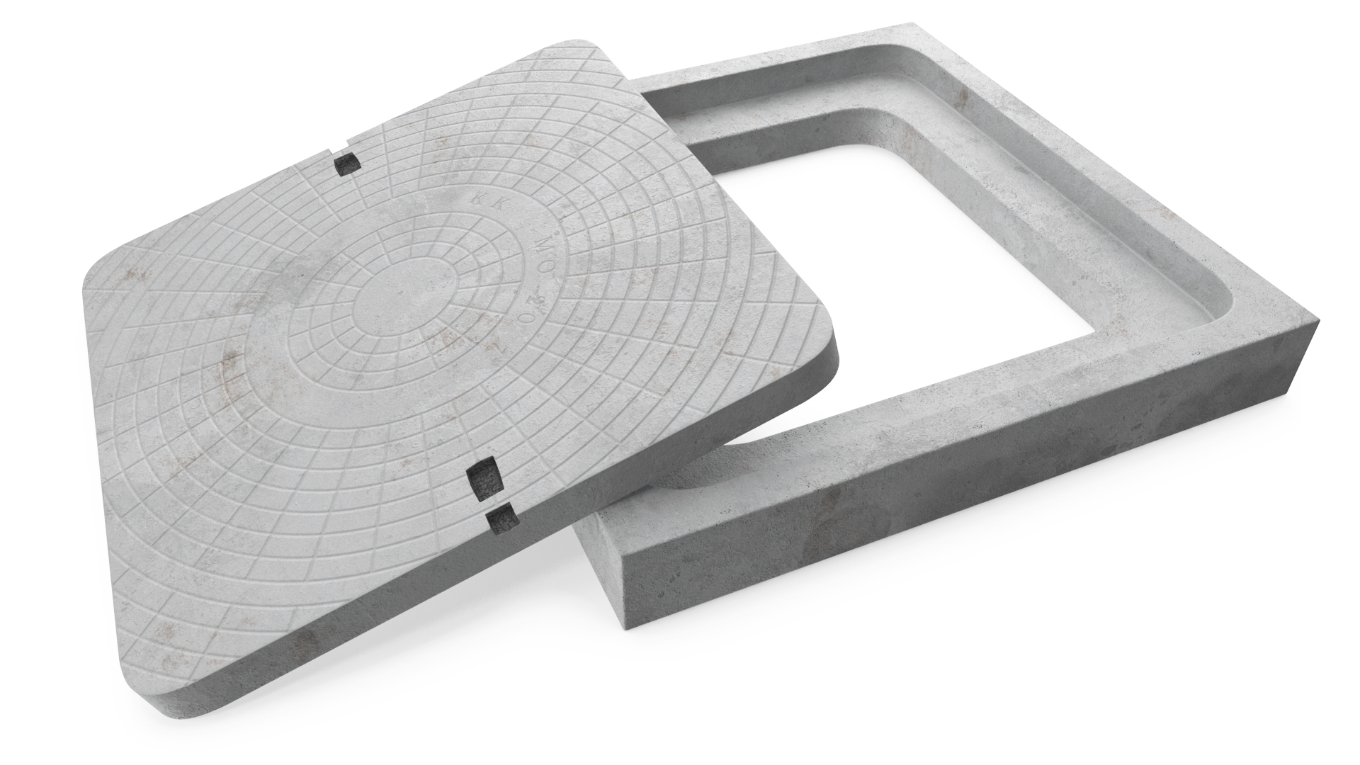 Concrete Manhole Cover Square 3D model