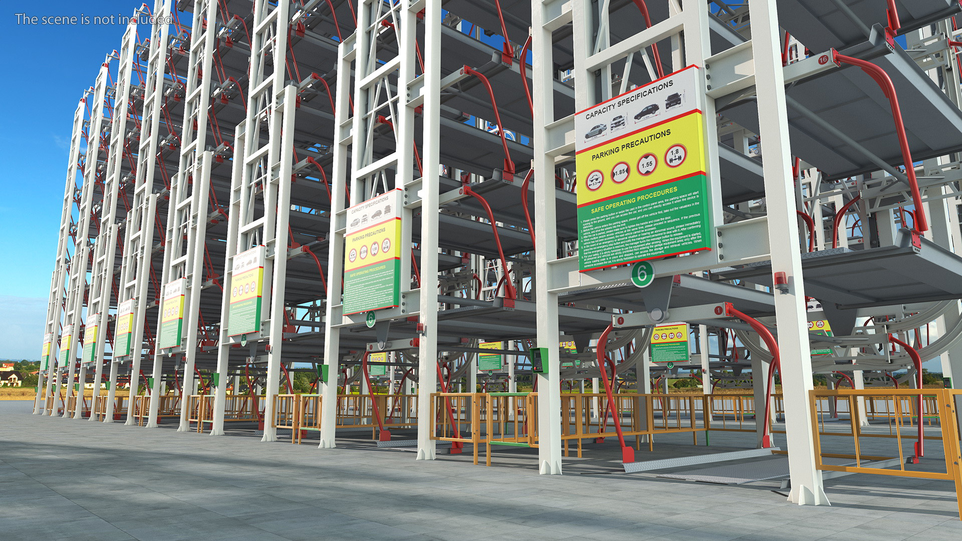 16 Place Rotary Car Parking Lift System 3D model
