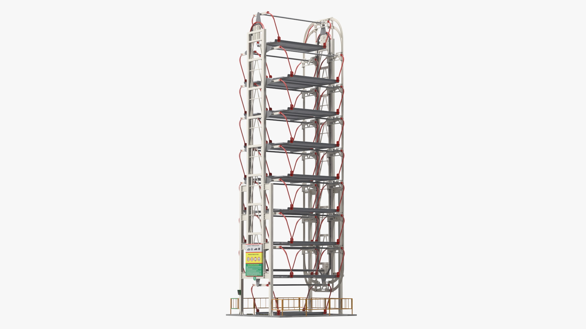 16 Place Rotary Car Parking Lift System 3D model