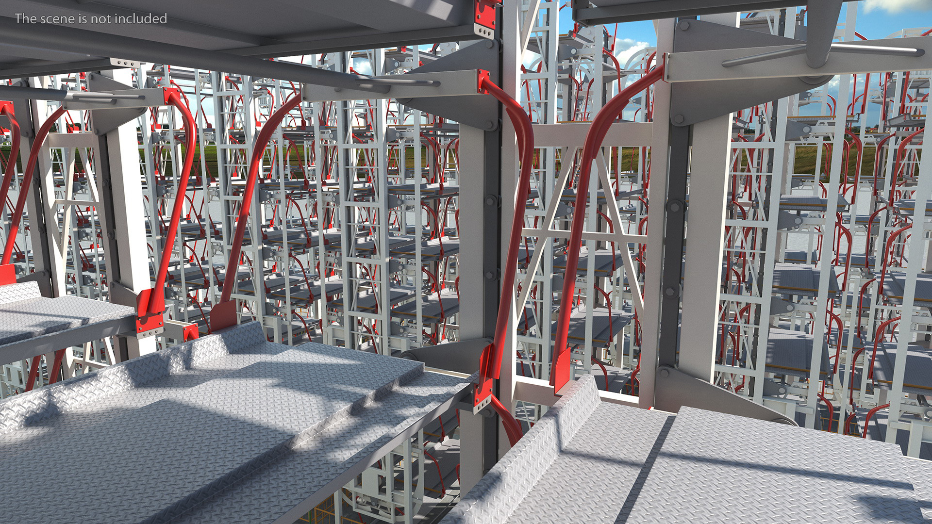 16 Place Rotary Car Parking Lift System 3D model