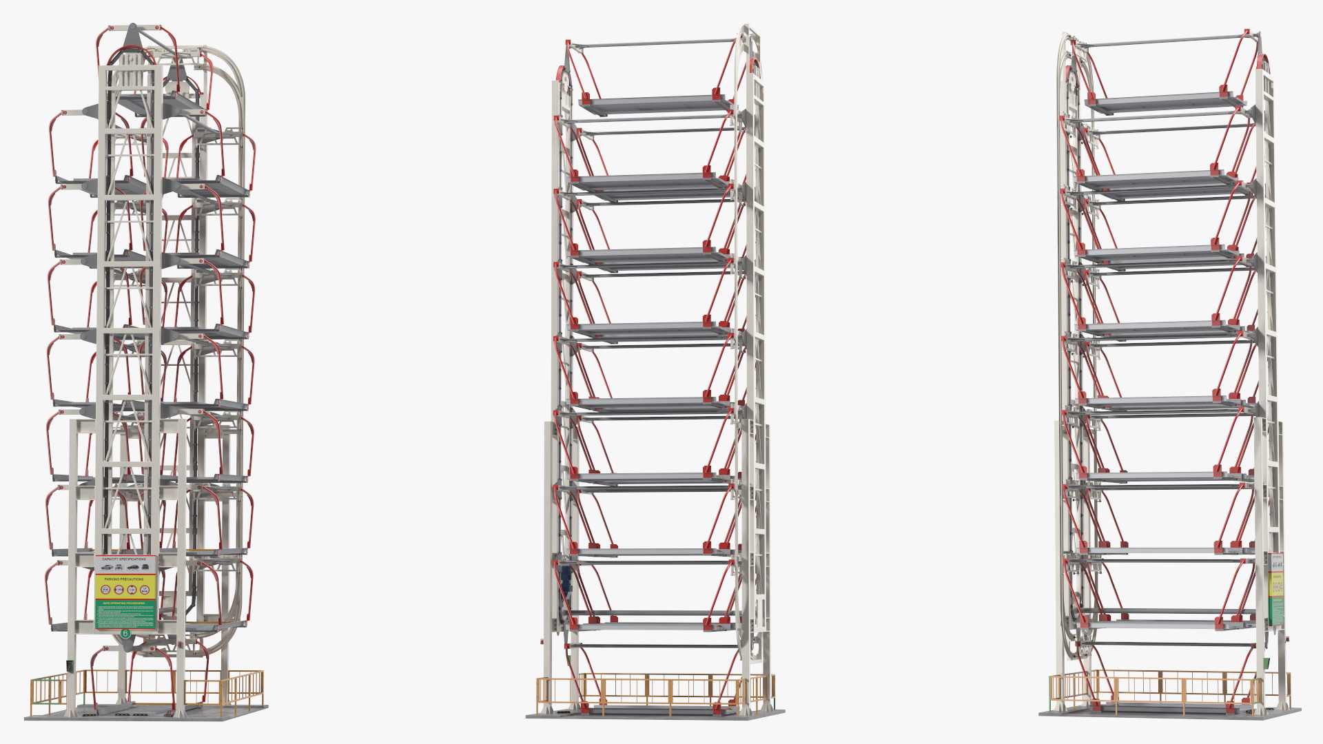 16 Place Rotary Car Parking Lift System 3D model