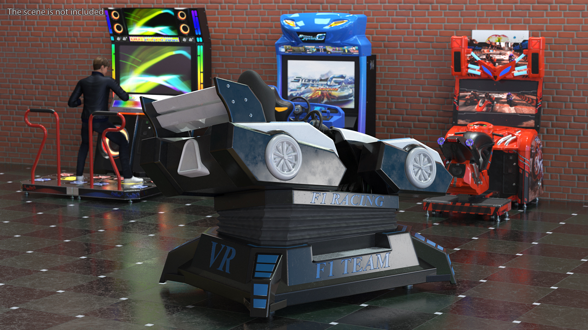 3D Virtual Reality Racing Game Off Rigged model