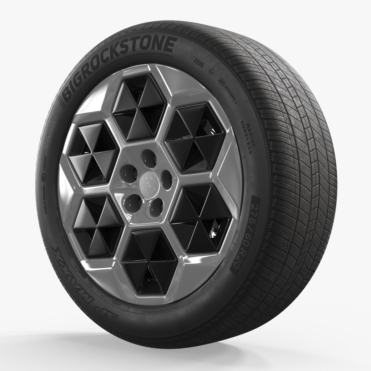 Modern Crossover Wheel 3D model preview