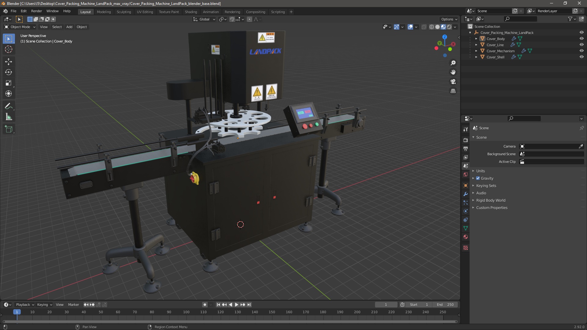 3D model Cover Packing Machine LandPack
