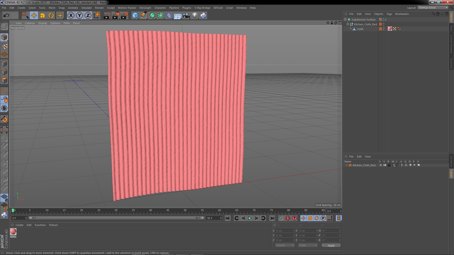Kitchen Cloth Red 3D