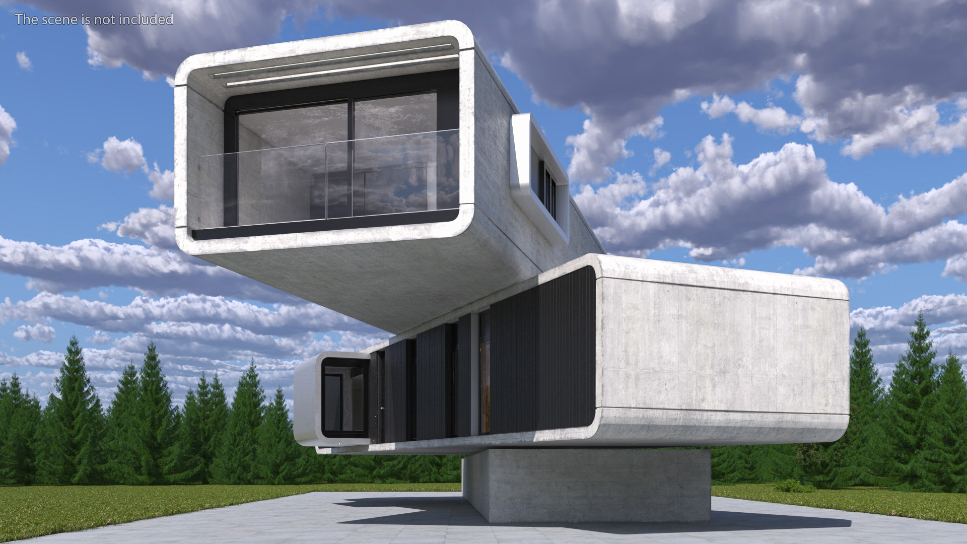 3D Modern Concrete House