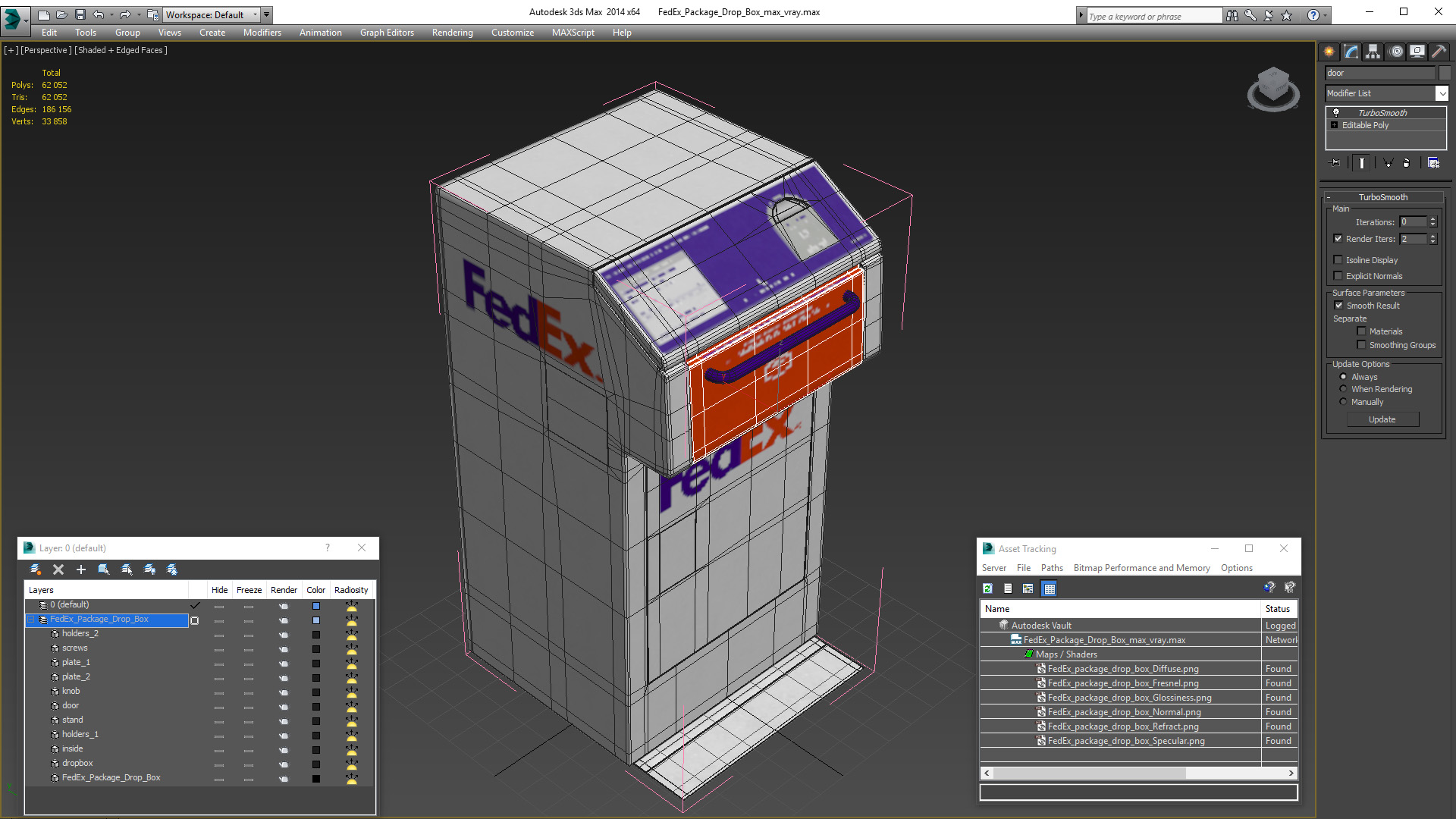 FedEx Package Drop Box 3D