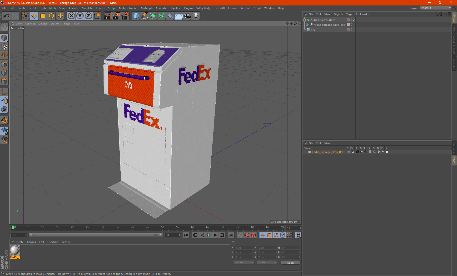 FedEx Package Drop Box 3D