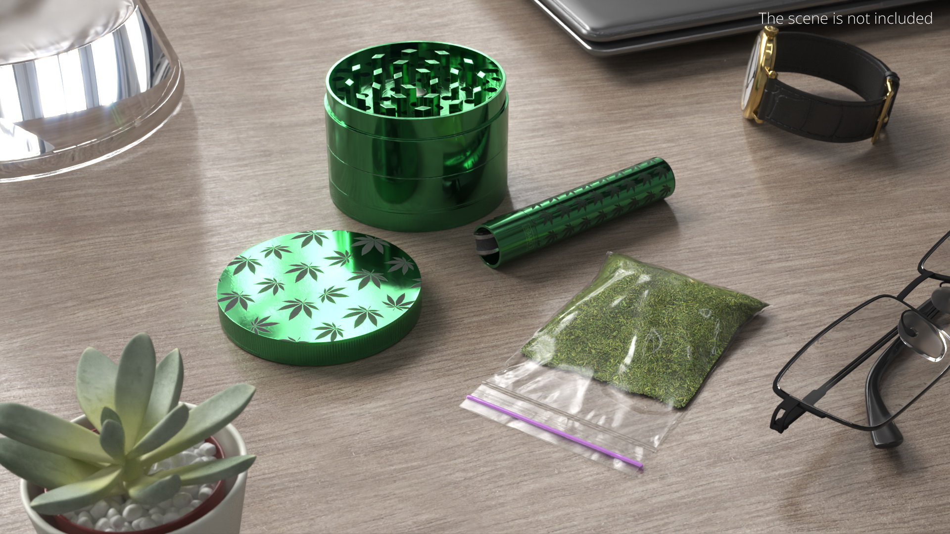 Cannabis Grinder with Storage Bag, view 2