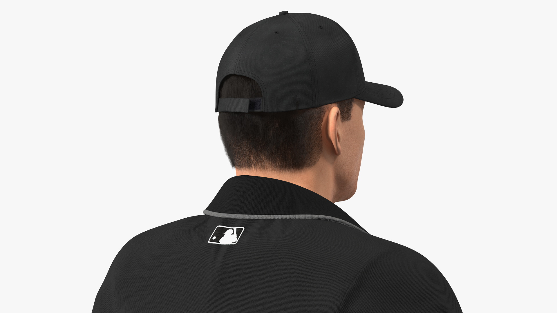 Baseball Umpire in Cap Basic Pose Fur 3D