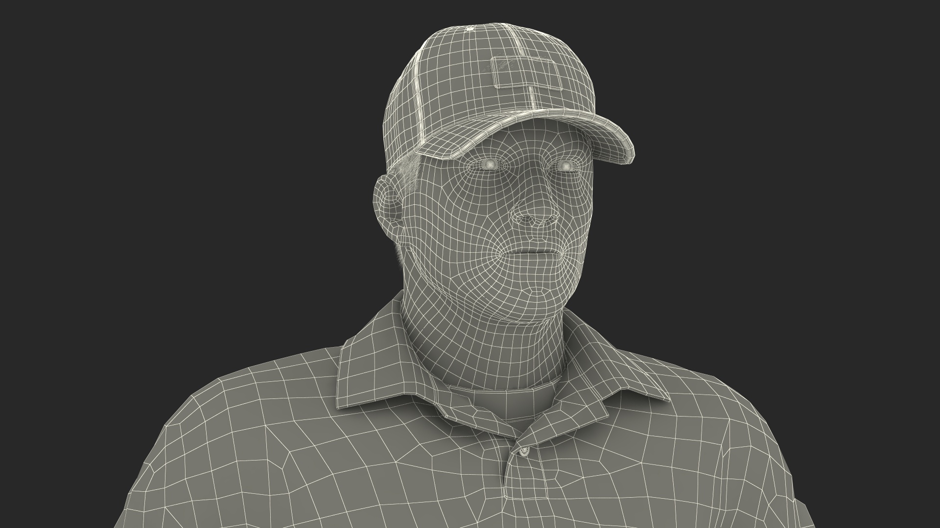 Baseball Umpire in Cap Basic Pose Fur 3D