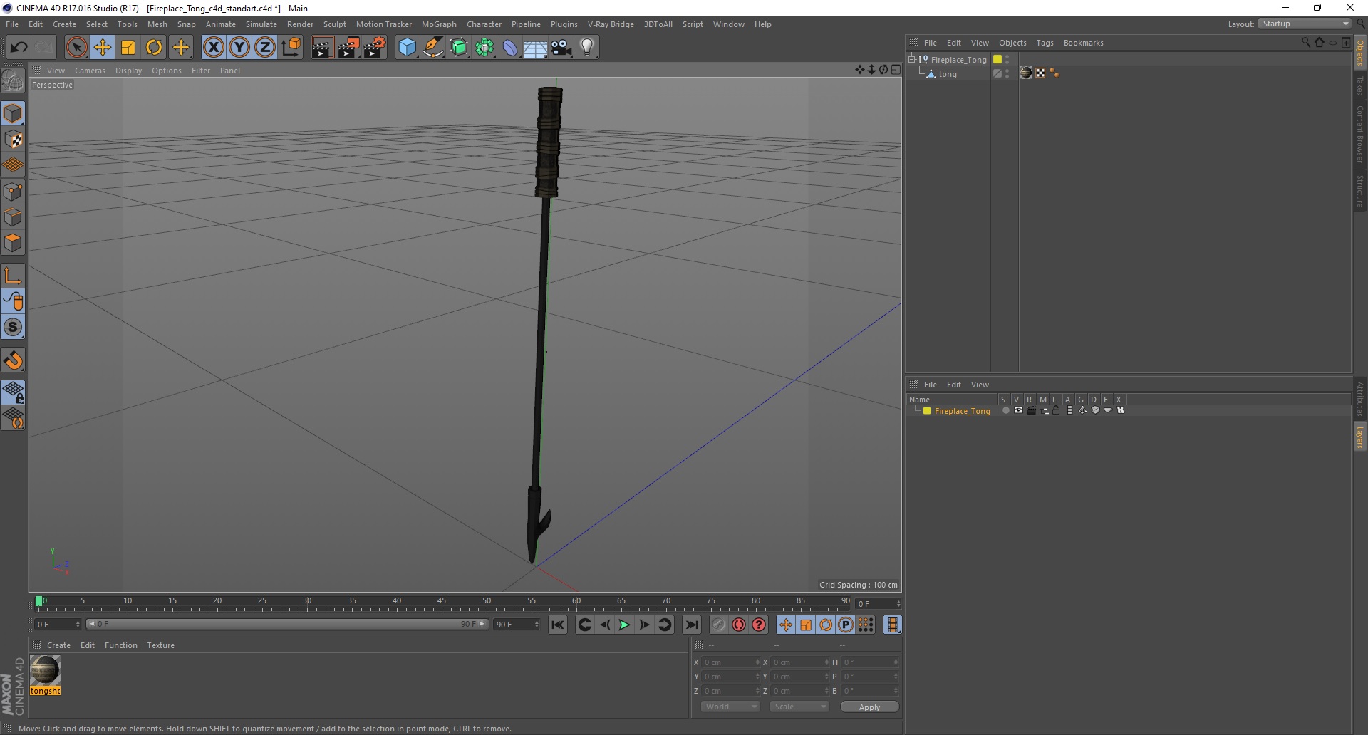 3D model Fireplace Poker Tool