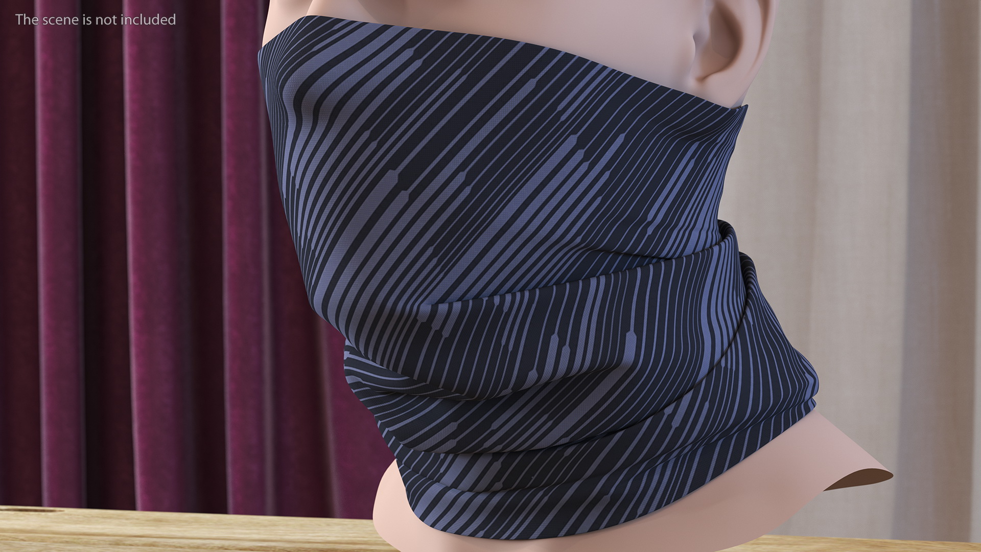 Elastic Half Face Neck Gaiter 3D model