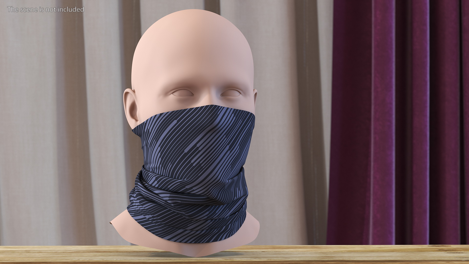 Elastic Half Face Neck Gaiter 3D model