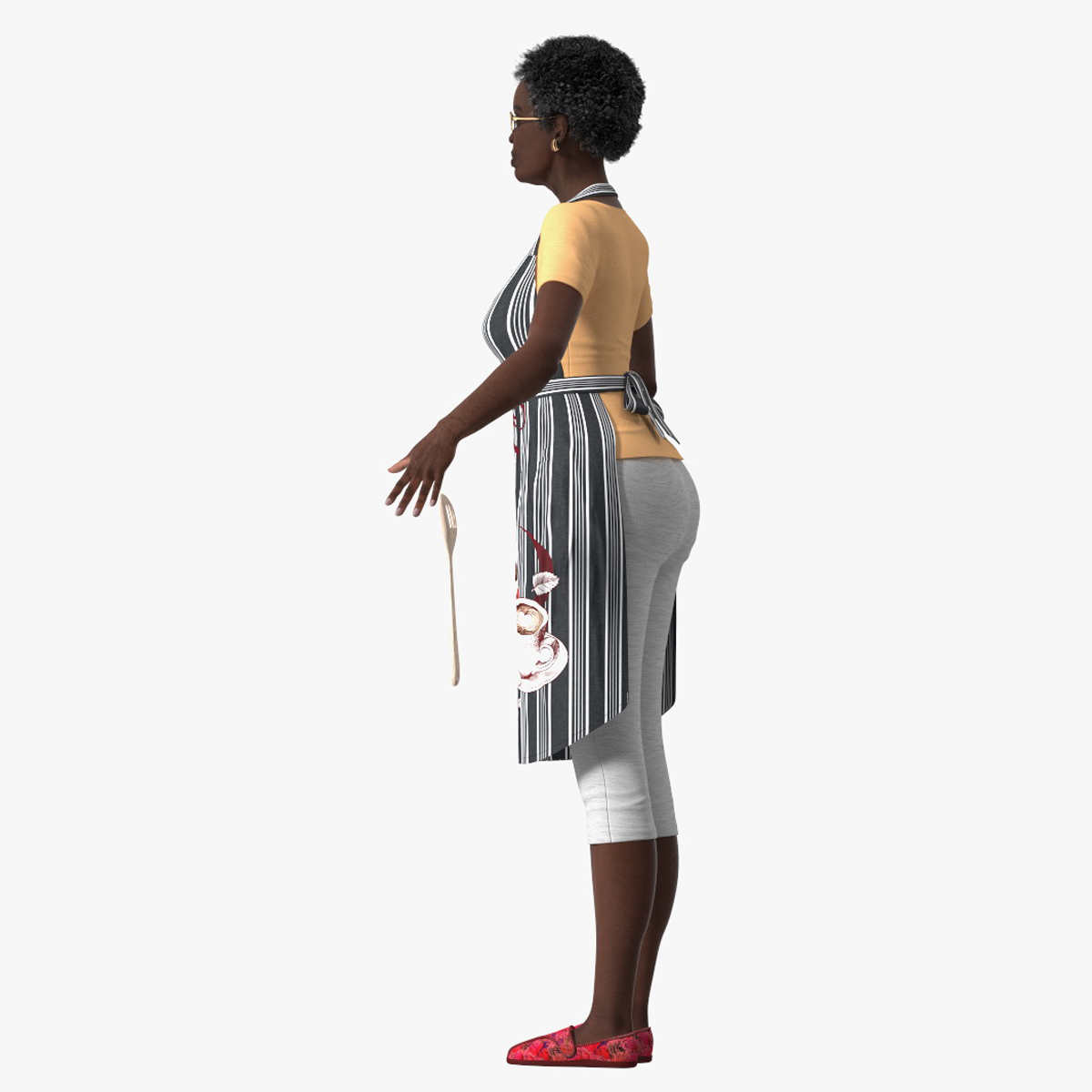 Afro American Woman Kitchen Style Rigged for Modo 3D model
