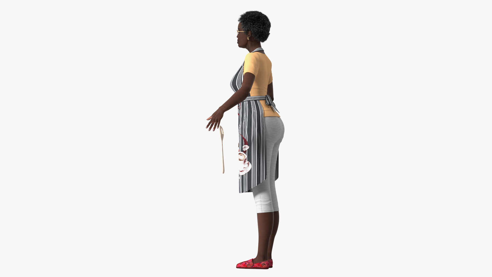 Afro American Woman Kitchen Style Rigged for Modo 3D model