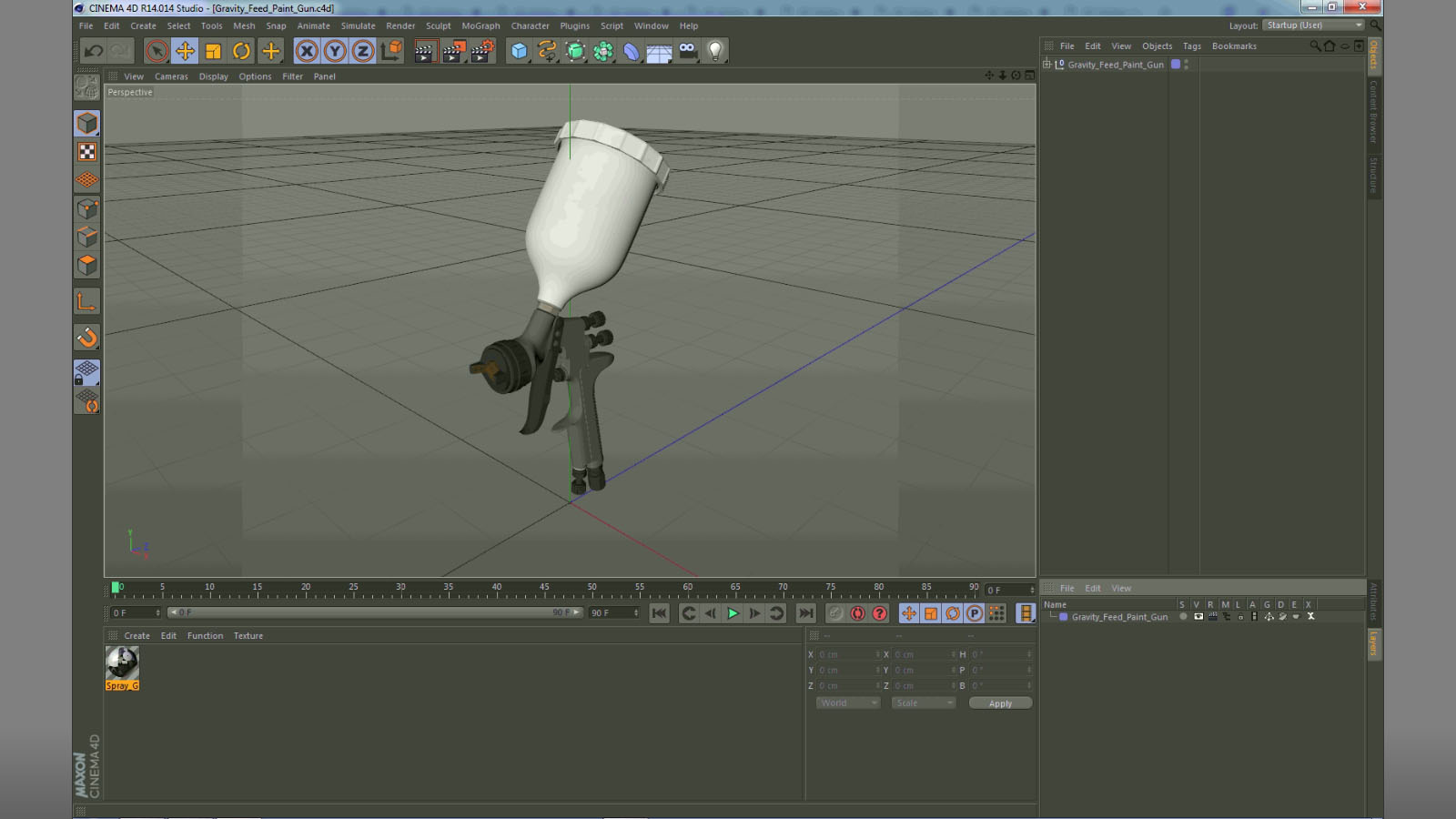 Gravity Feed Paint Gun 3D