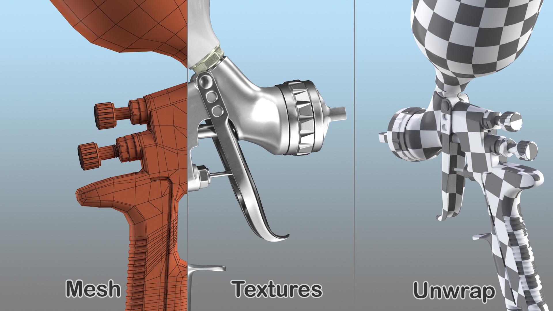 Gravity Feed Paint Gun 3D