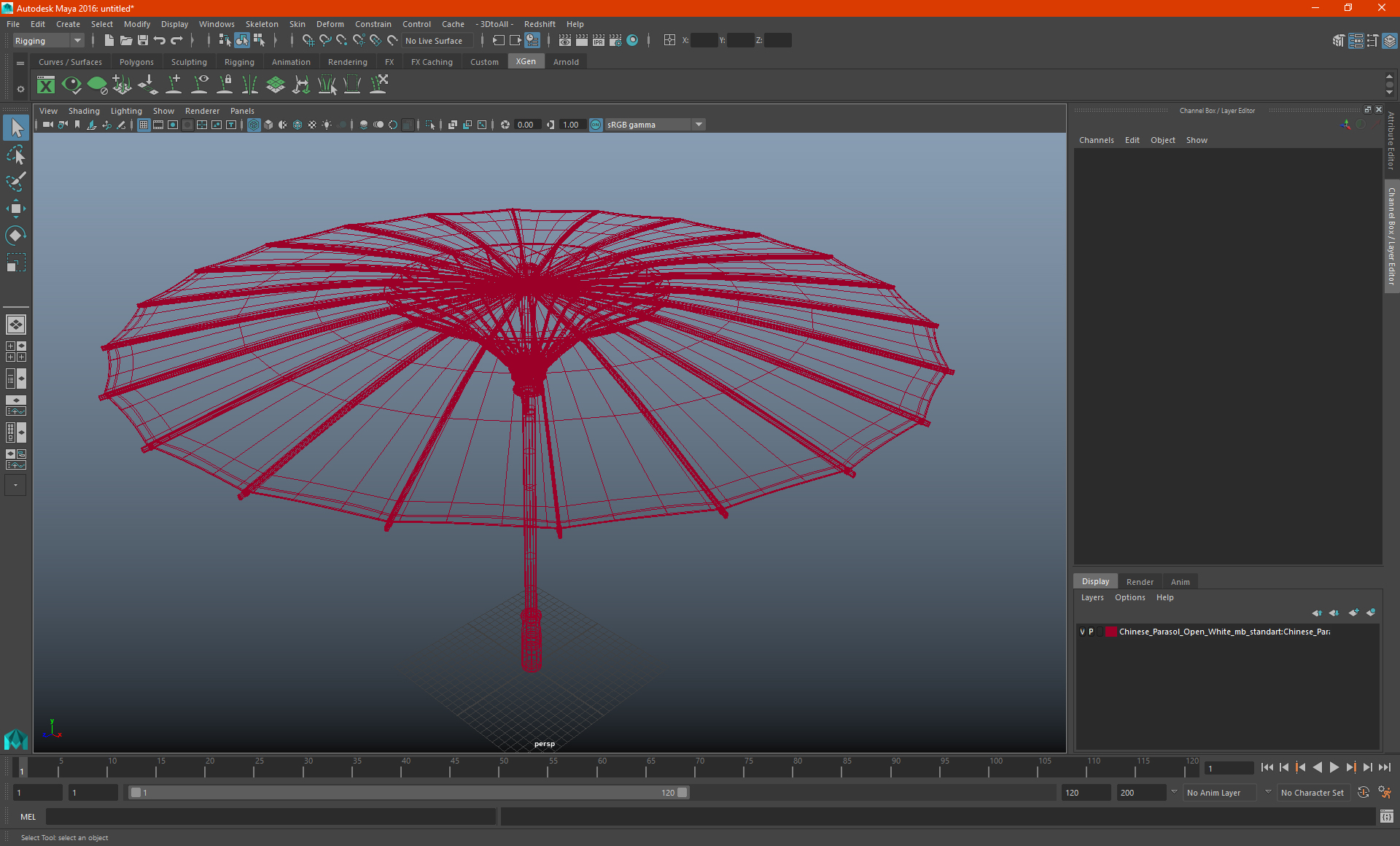 3D Traditional Chinese Ancient Umbrella Open Yellow model