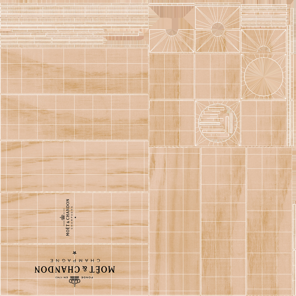 3D Wooden Champagne Box Moet and Chandon Brut Imperial