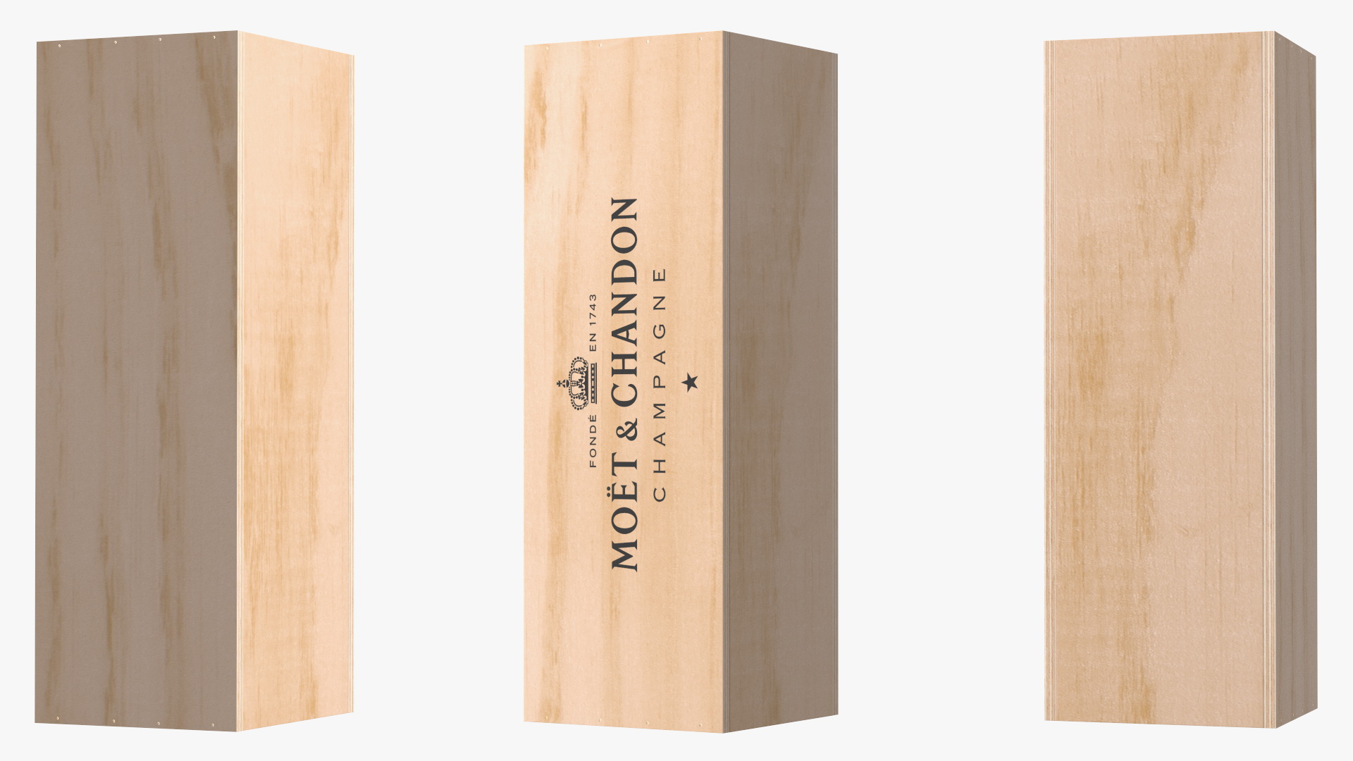 3D Wooden Champagne Box Moet and Chandon Brut Imperial