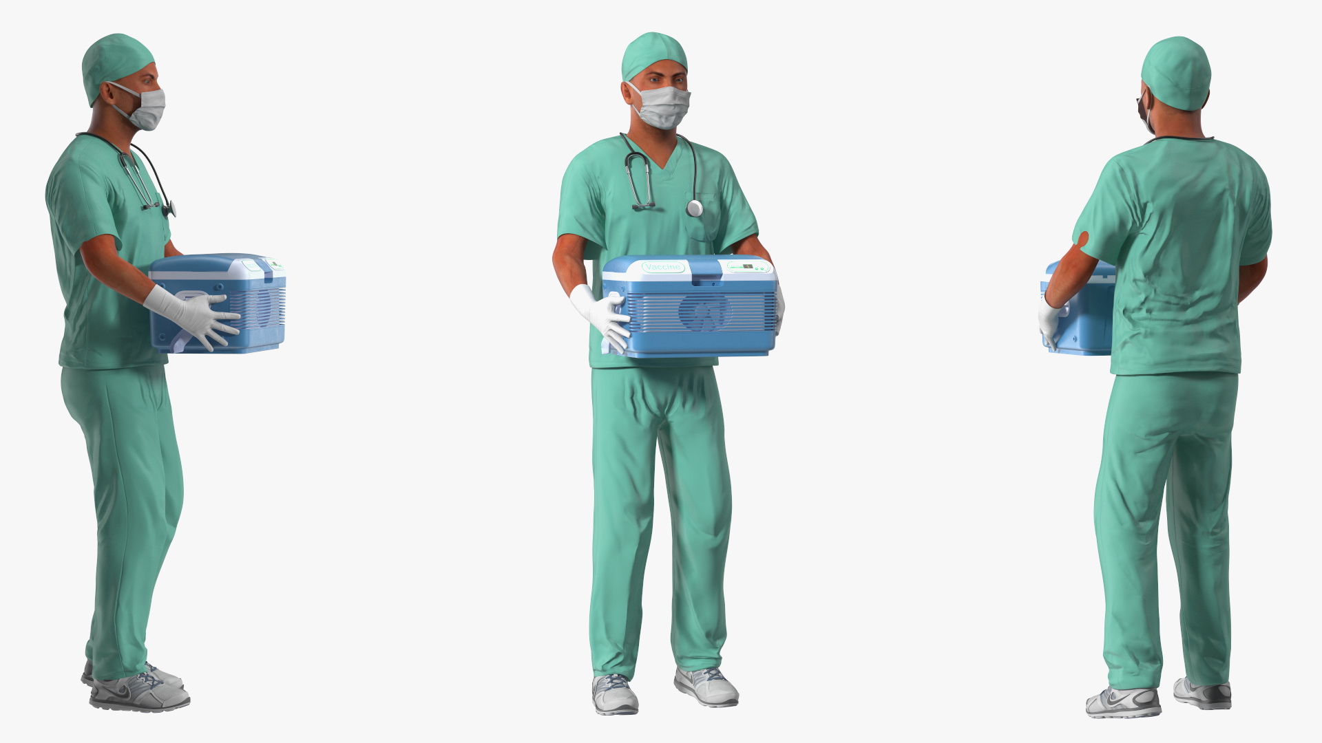 3D Medical Professional with Portable Medication Carrier model