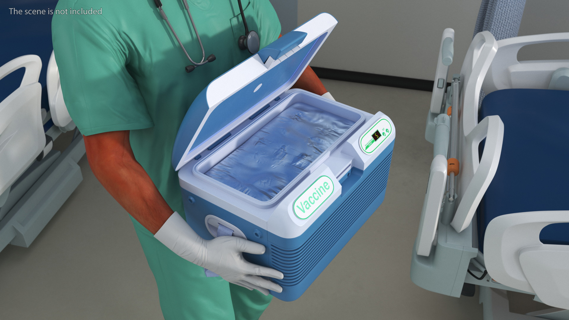 3D Medical Professional with Portable Medication Carrier model