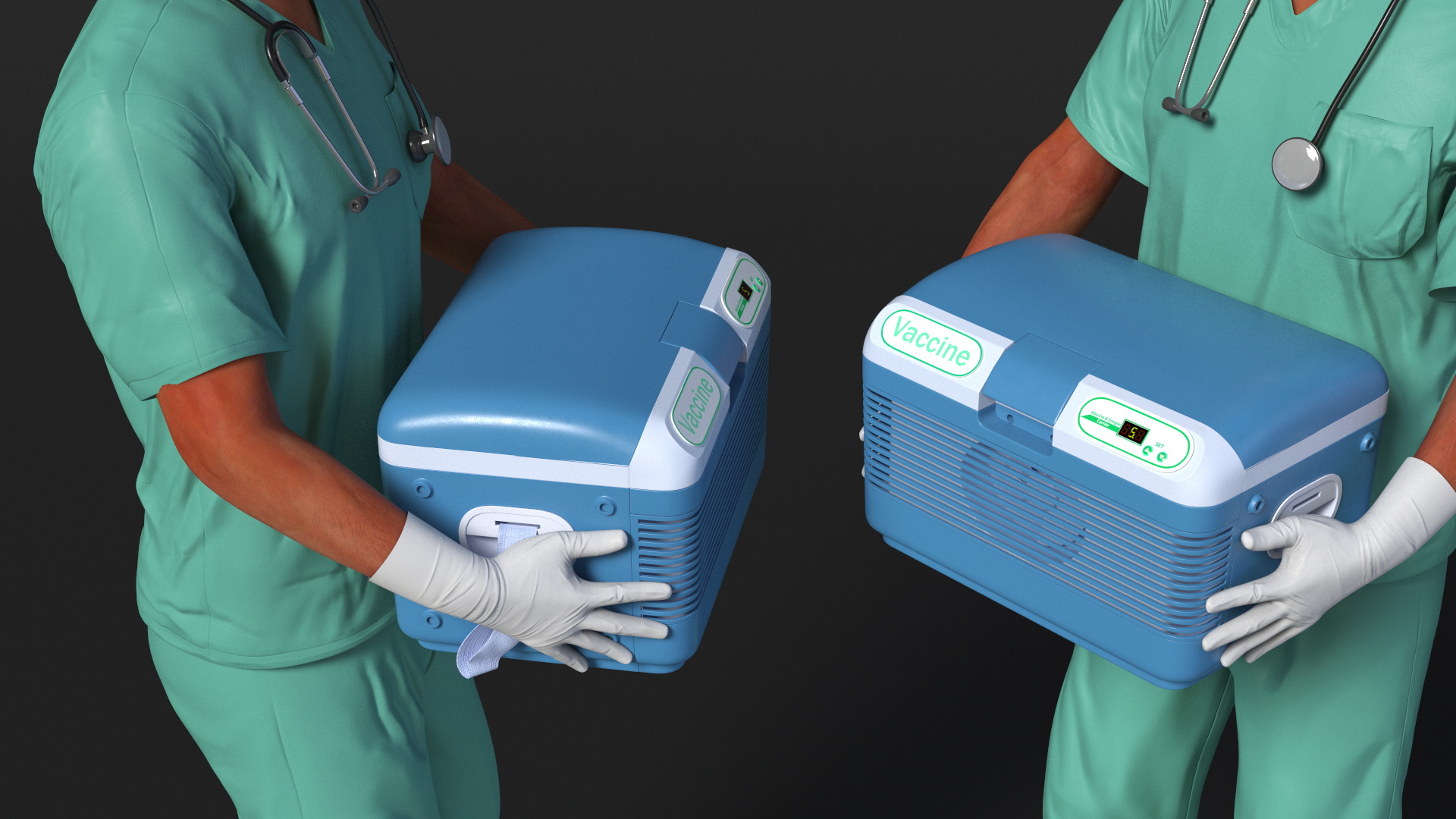 3D Medical Professional with Portable Medication Carrier model