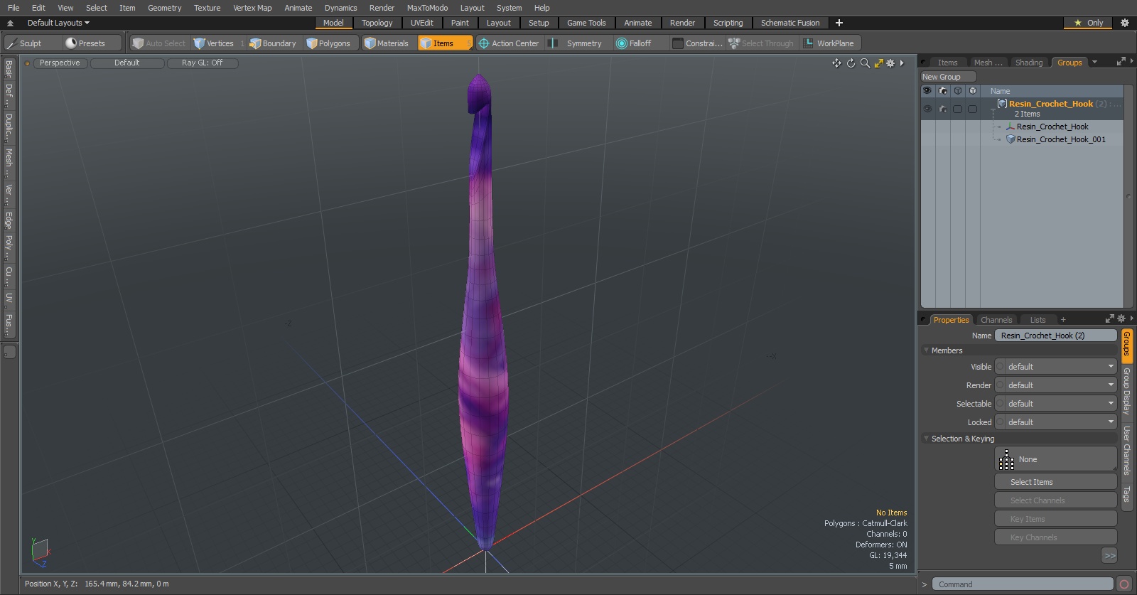 3D Resin Crochet Hook model