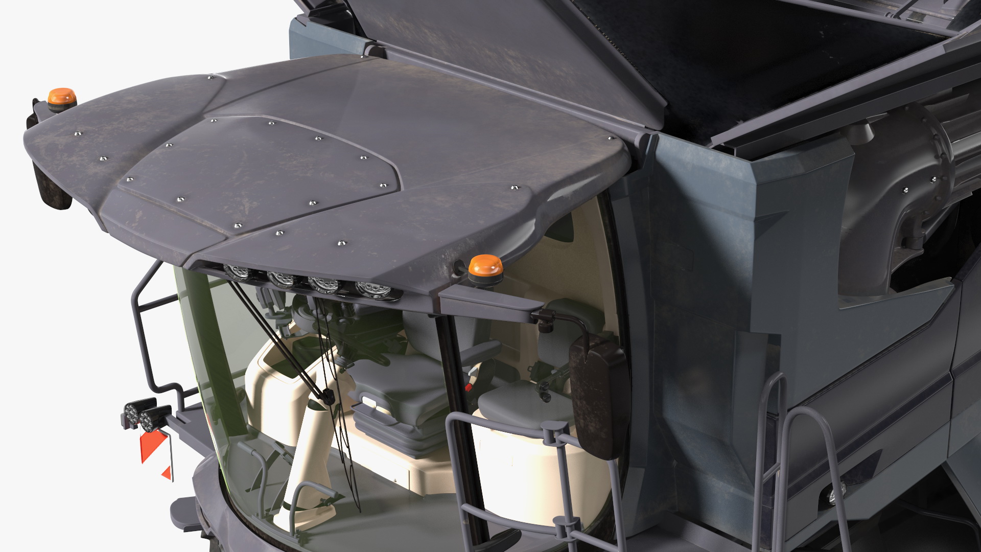 3D model Harvester MF Ideal without Header Rigged