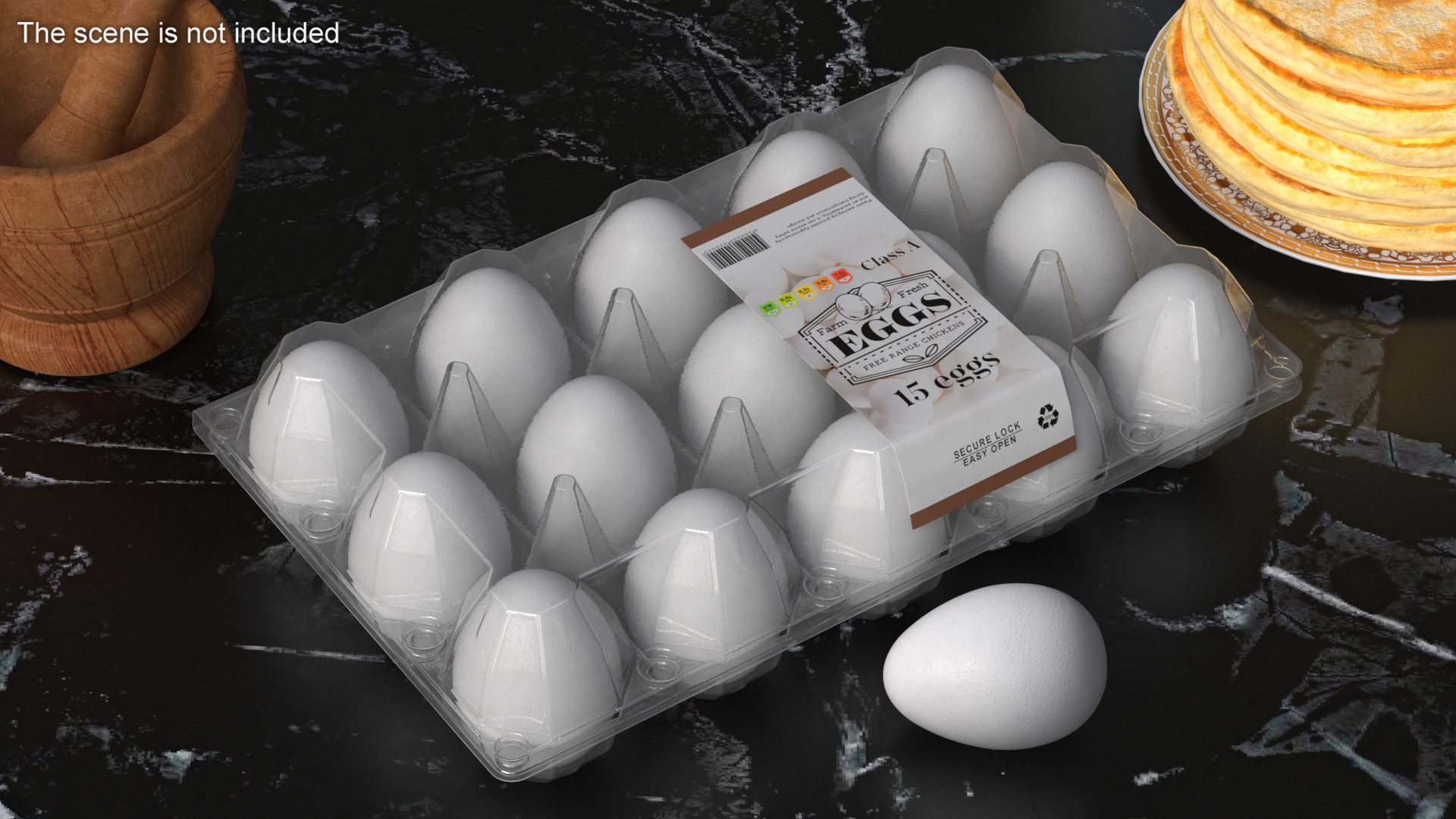 Realistic Egg Tray Packaging with White Eggs 3D model