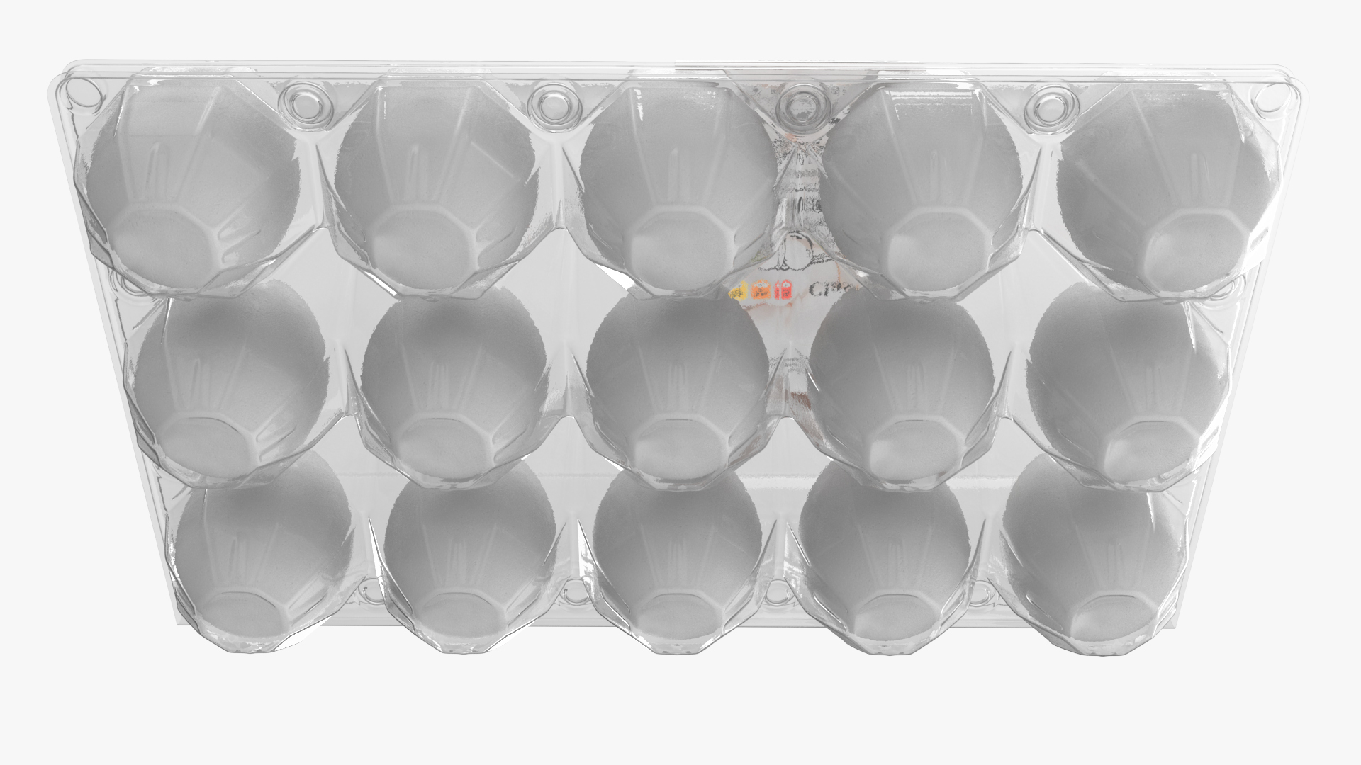 Realistic Egg Tray Packaging with White Eggs 3D model