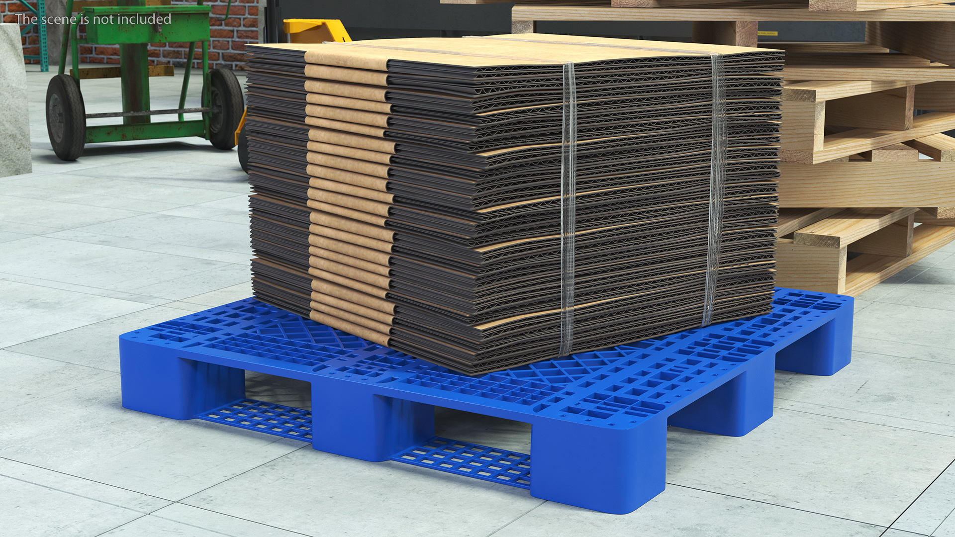 Anti Slip Plastic Pallet Blue 3D model