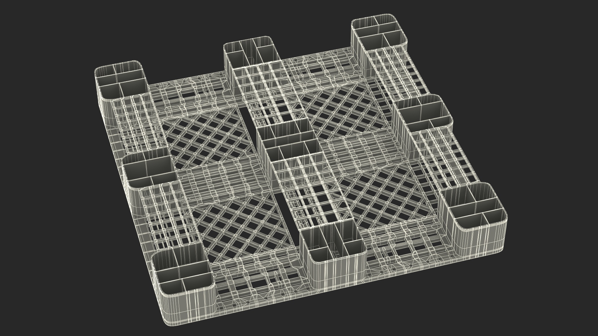 Anti Slip Plastic Pallet Blue 3D model