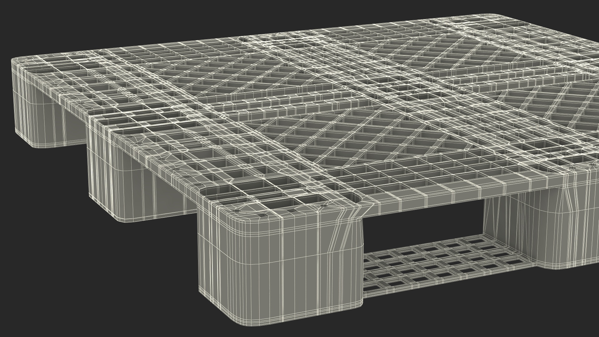 Anti Slip Plastic Pallet Blue 3D model