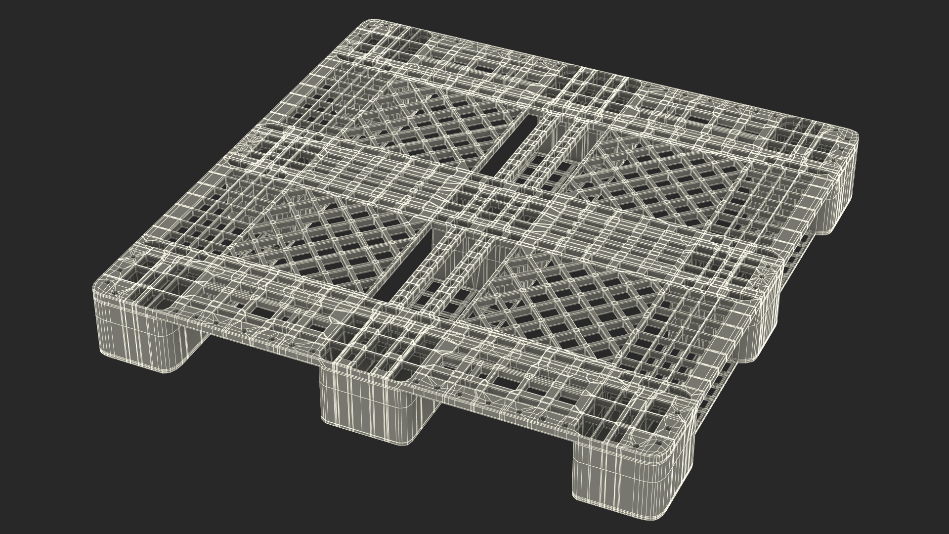 Anti Slip Plastic Pallet Blue 3D model