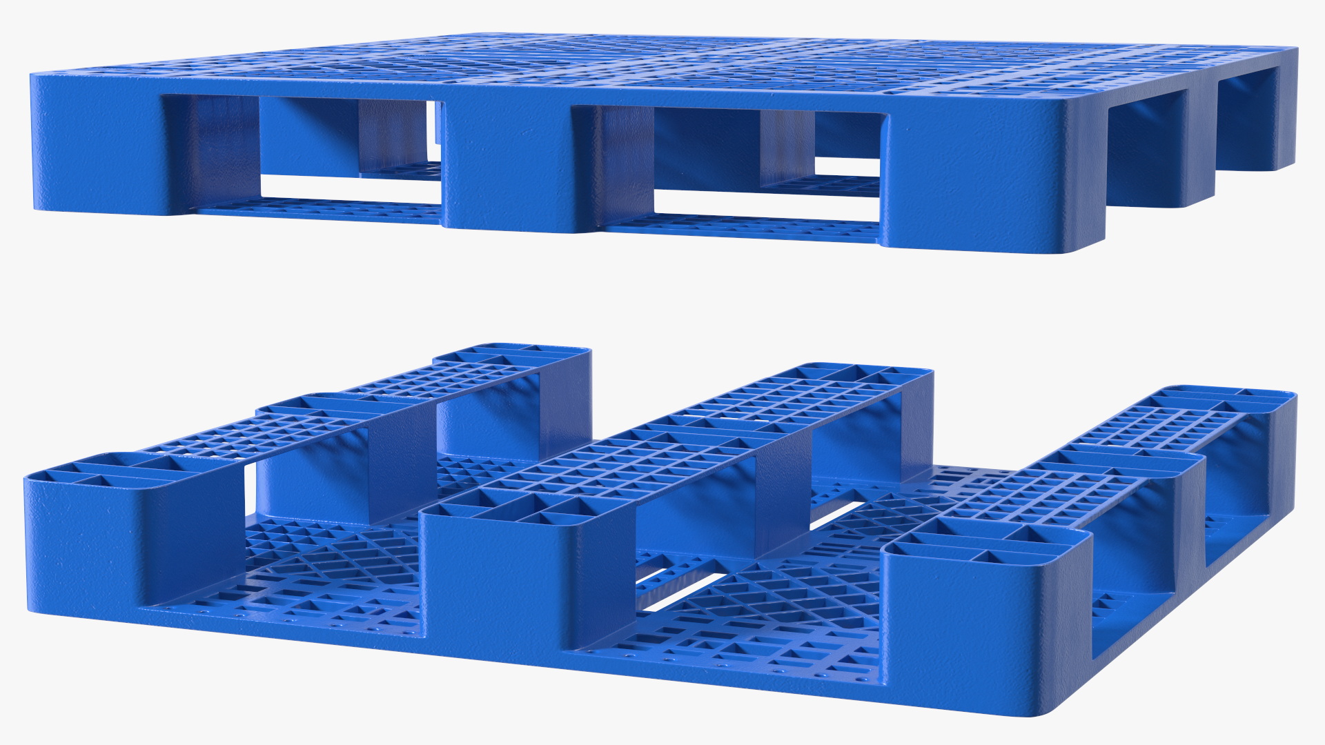 Anti Slip Plastic Pallet Blue 3D model