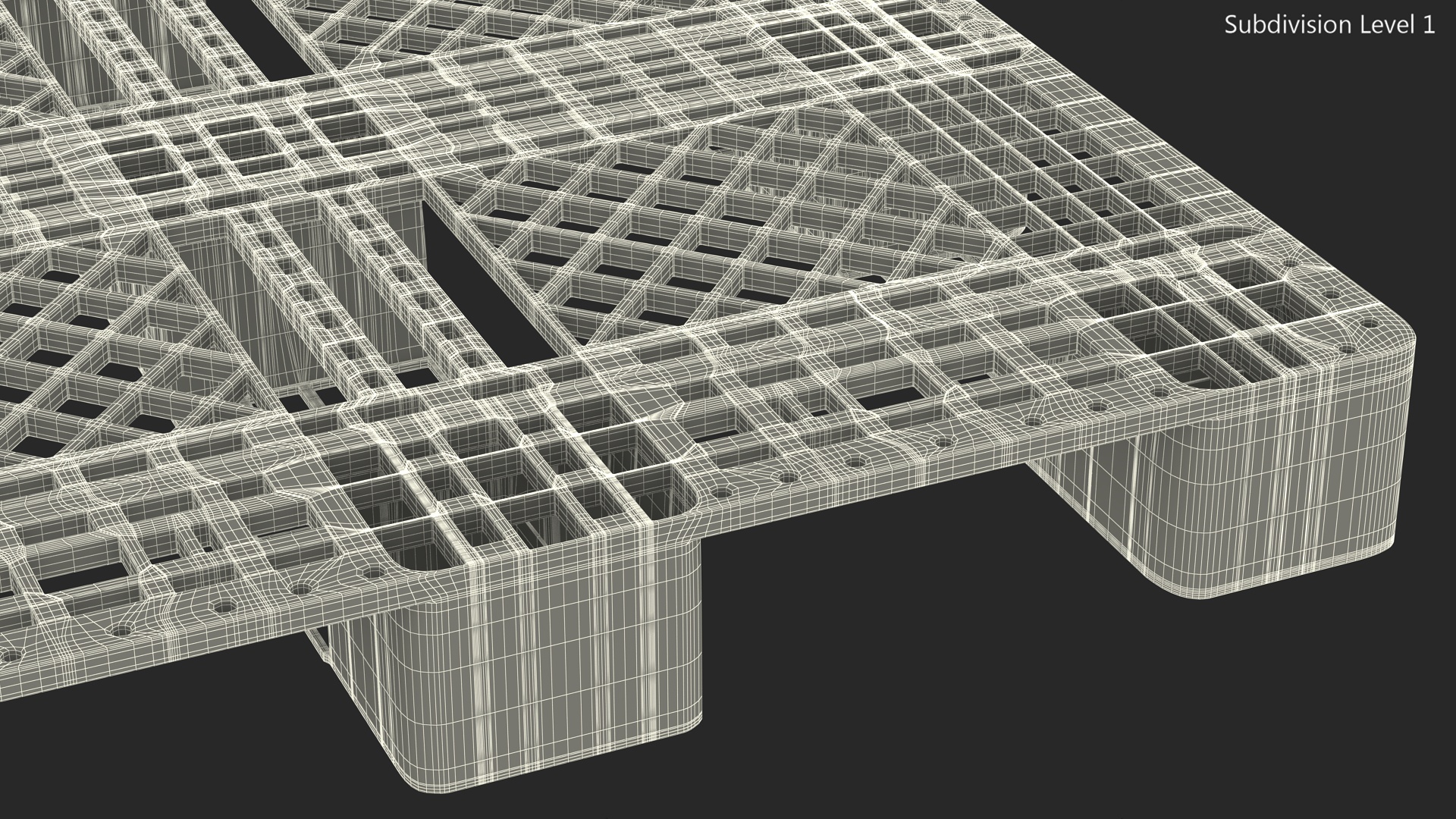Anti Slip Plastic Pallet Blue 3D model