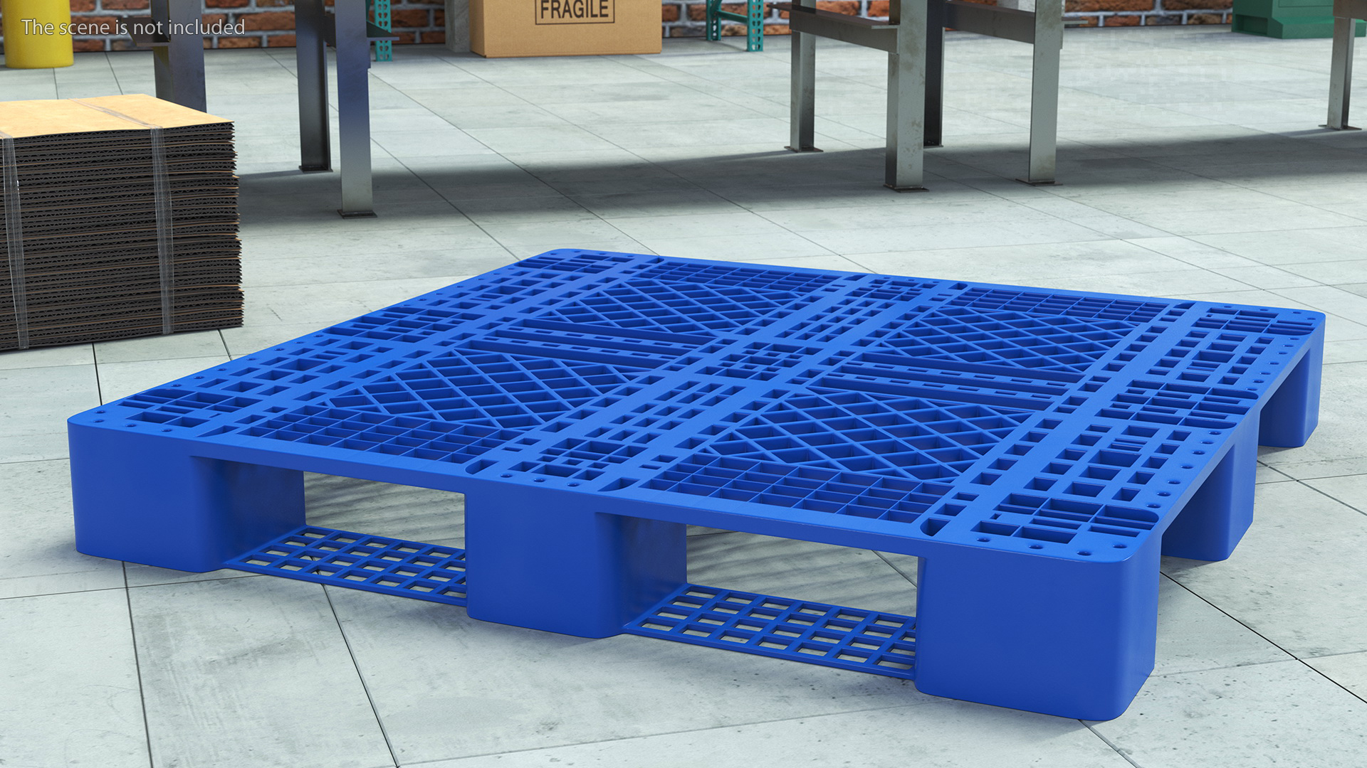 Anti Slip Plastic Pallet Blue 3D model