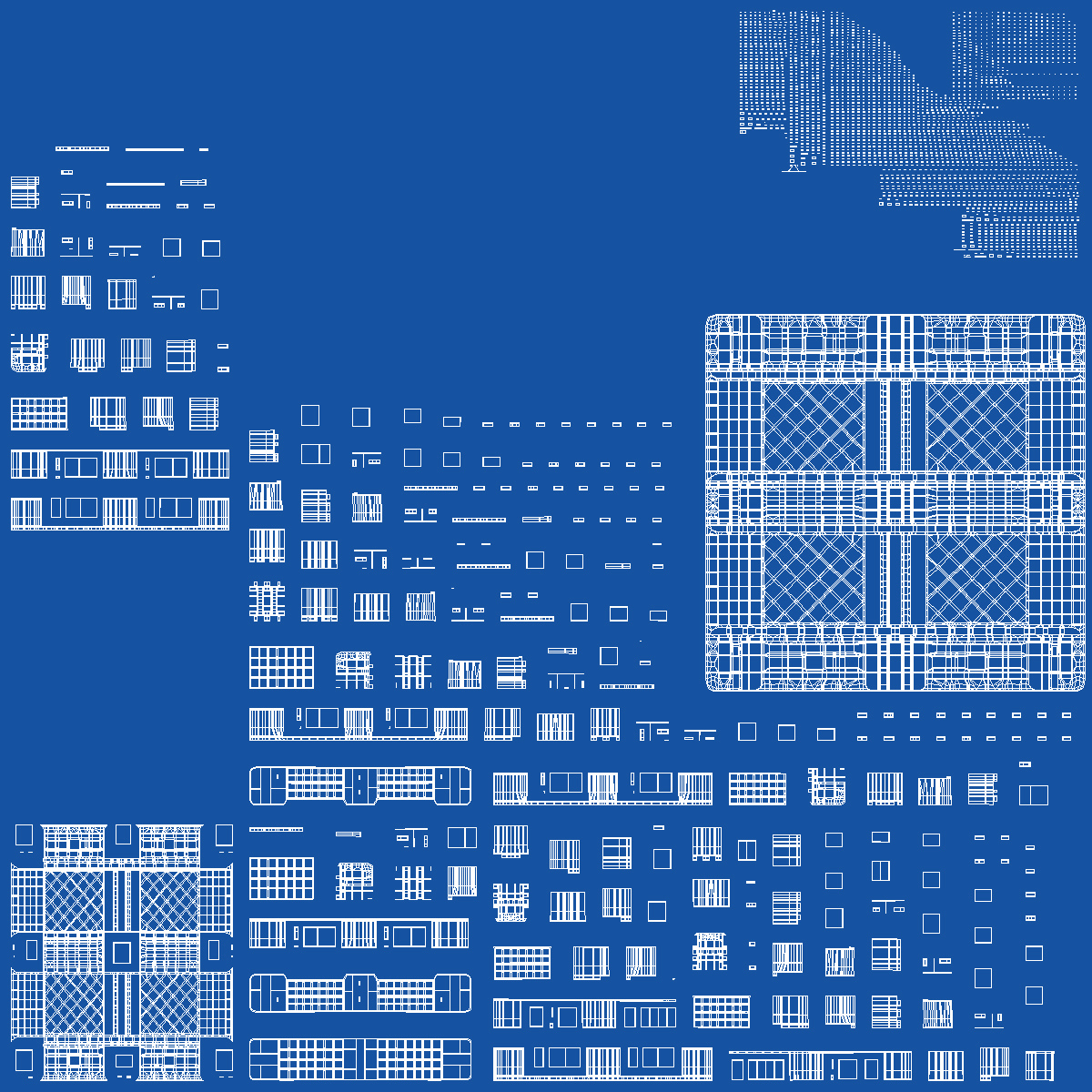 Anti Slip Plastic Pallet Blue 3D model