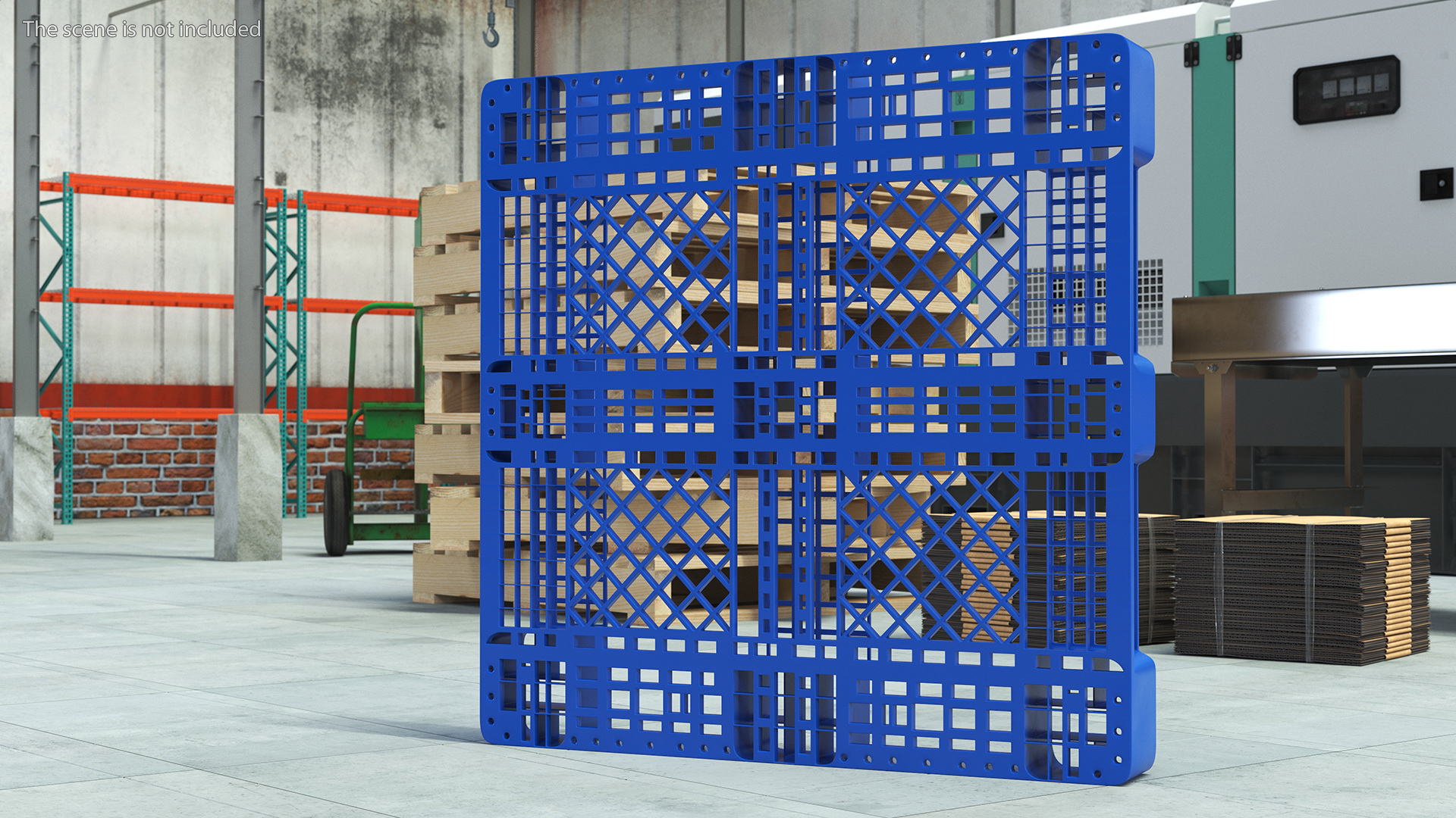 Anti Slip Plastic Pallet Blue 3D model