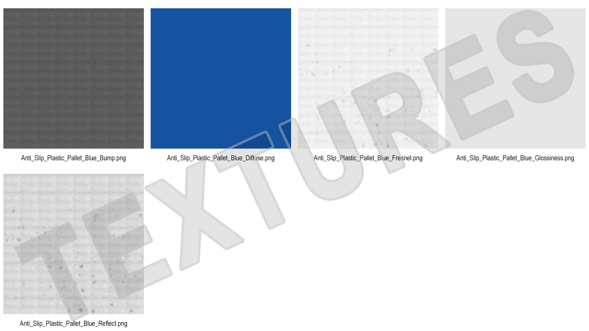 Anti Slip Plastic Pallet Blue 3D model