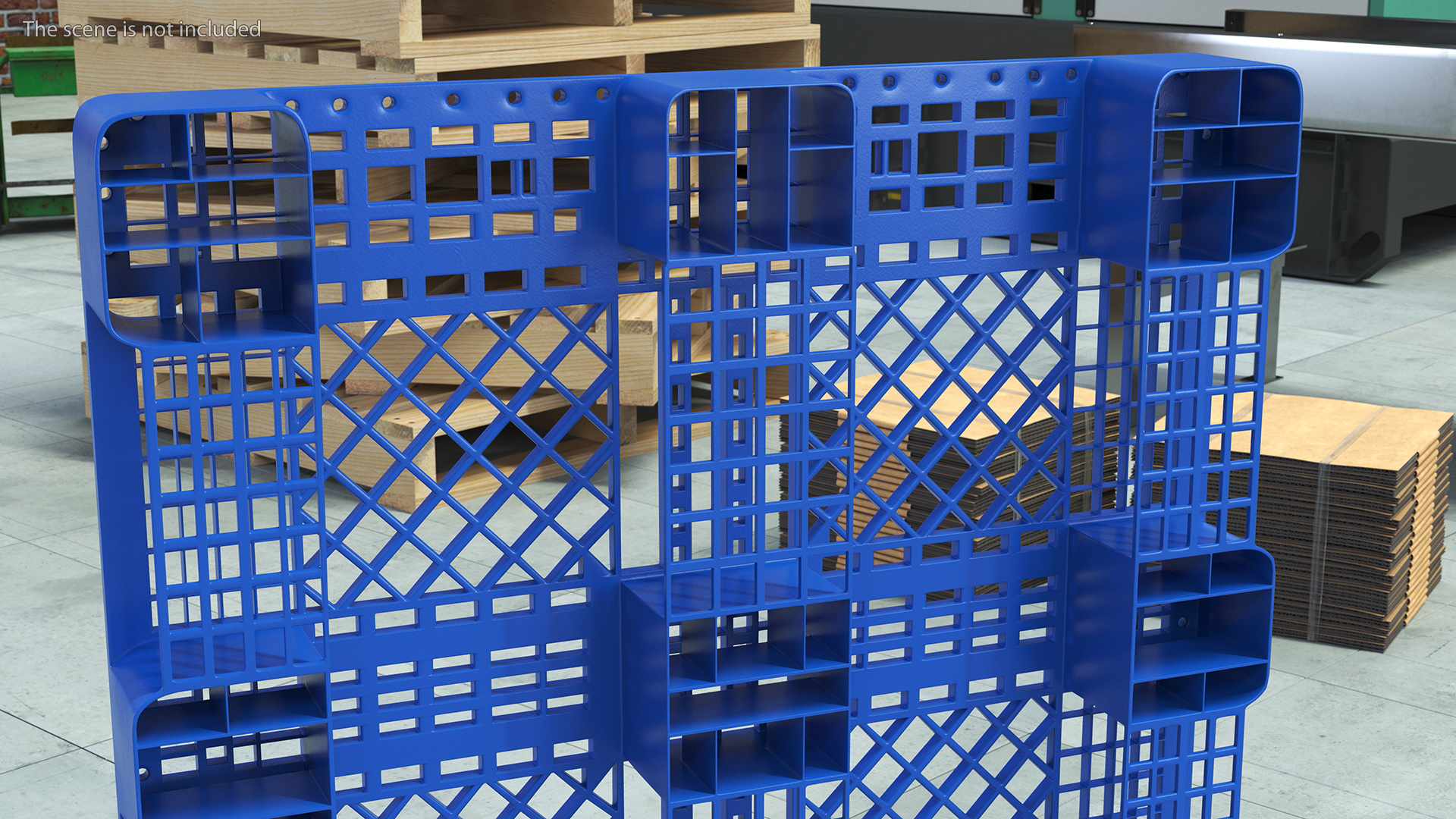 Anti Slip Plastic Pallet Blue 3D model