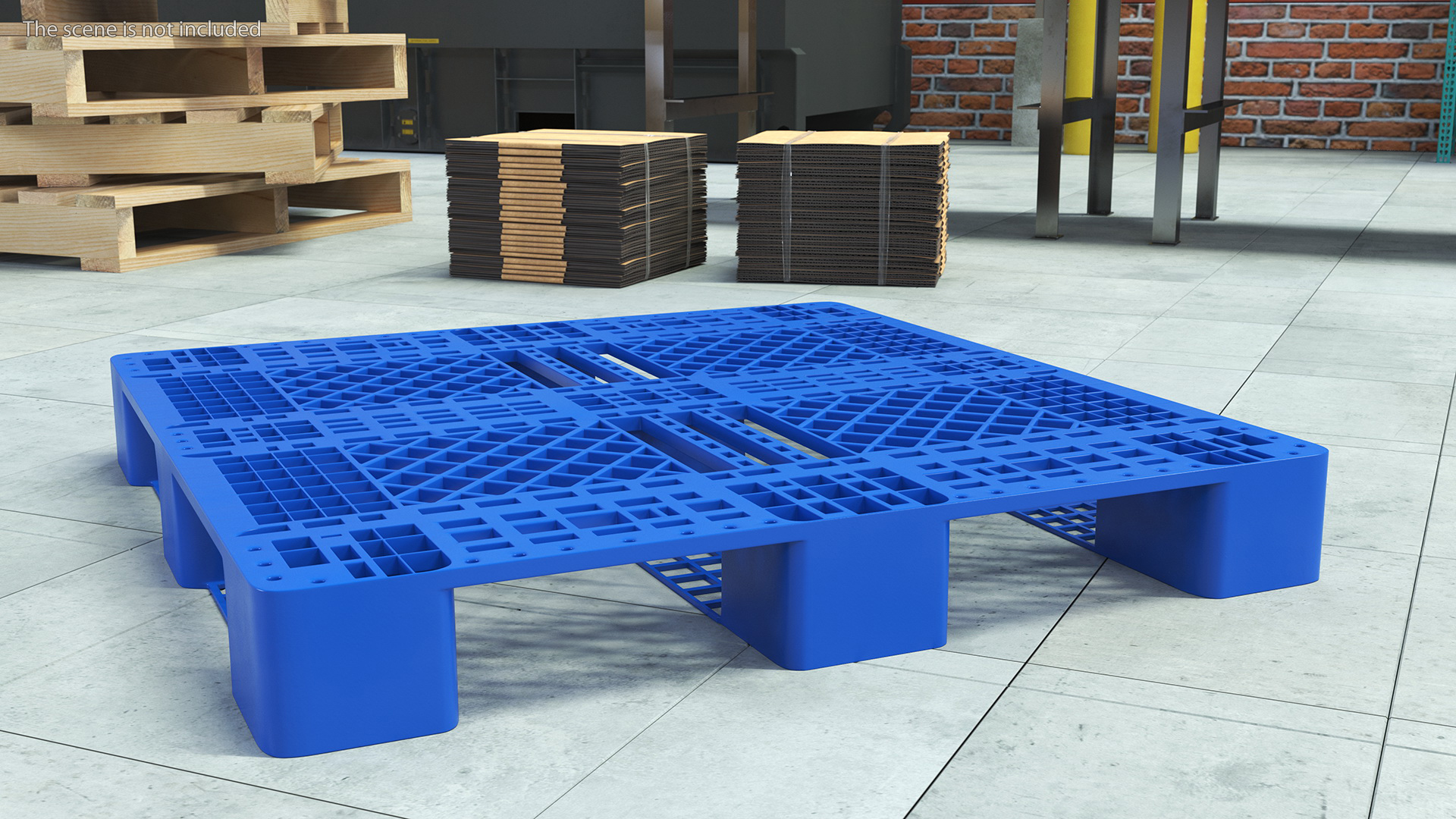Anti Slip Plastic Pallet Blue 3D model