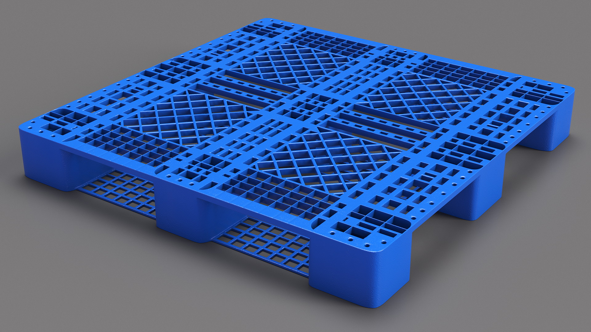 Anti Slip Plastic Pallet Blue 3D model